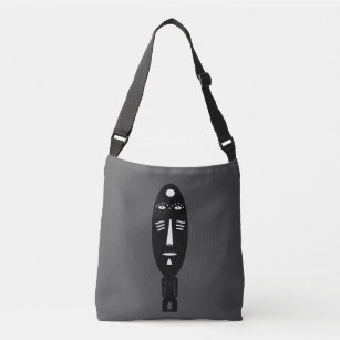 abstract black modern portrait crossbody bag