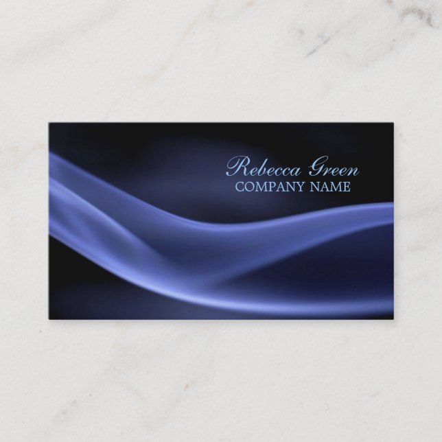 abstract black navy blue modern minimalist business card (Front)