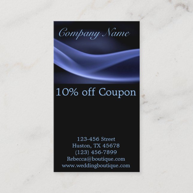 abstract black navy blue modern minimalist discount card (Front)