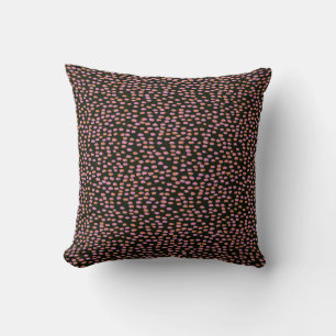 Abstract Black Pink Dot Pattern   Cushion