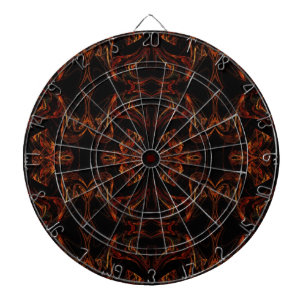 Abstract Black, Red and Orange Fractal Dart Board