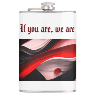 Abstract Black & Red Collection Bold Modern- 8Oz Hip Flask