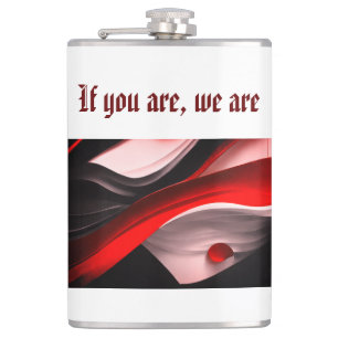 Abstract Black & Red Collection Bold Modern Desig- Hip Flask