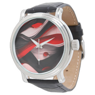 Abstract Black & Red Design Modern Elegance for - Watch