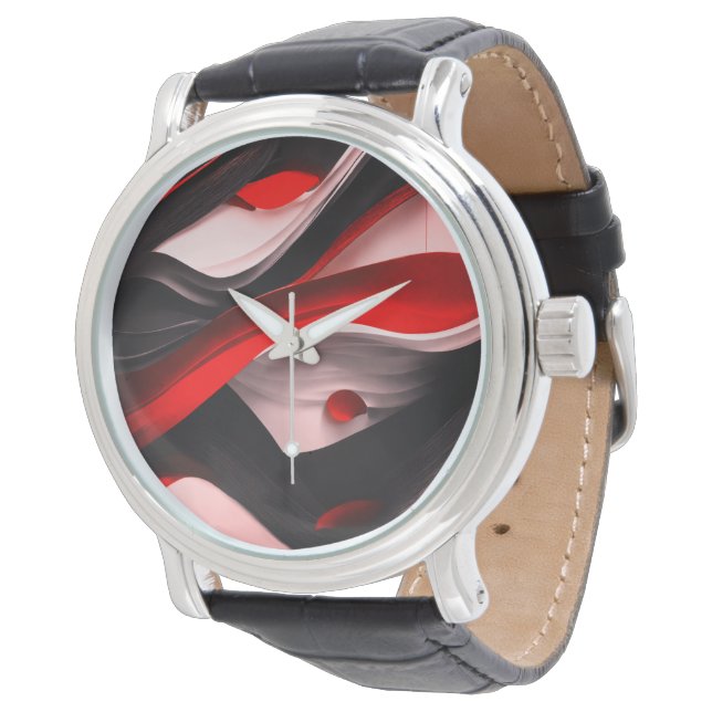 Abstract Black & Red Design Modern Elegance for -  Watch (Angled)