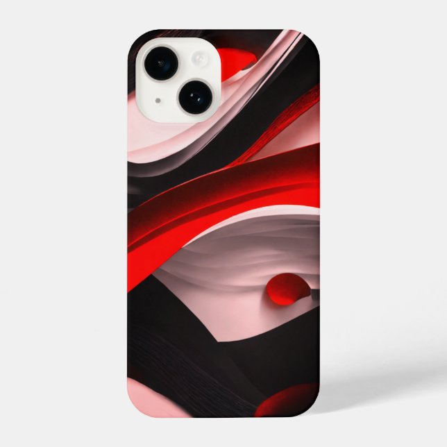 Abstract Black & Red Design Premium Collection -  iPhone Case (Back)