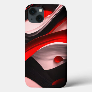 Abstract Black & Red Design Premium Electronics -  iPhone 13 Case
