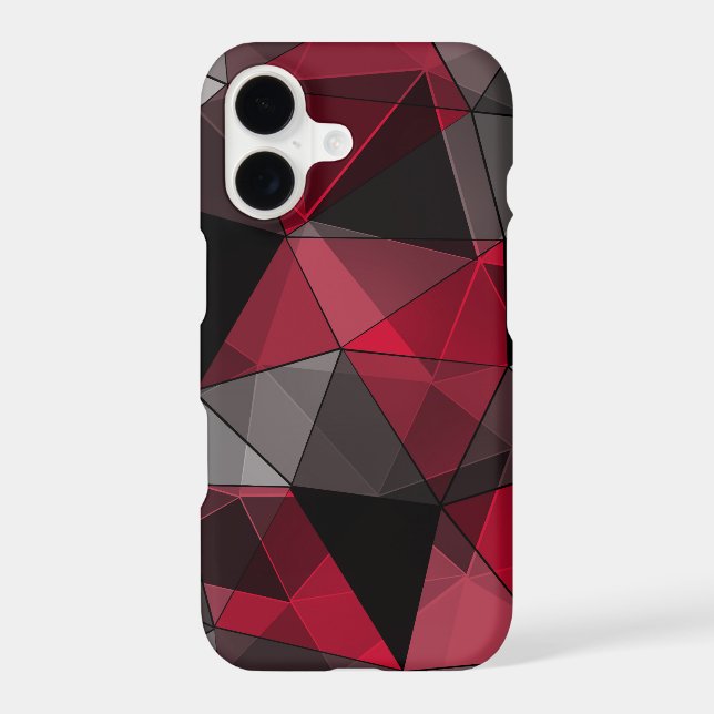 Abstract Black, red, grey geometric. (Back)