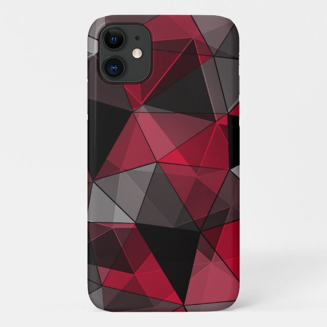 Abstract Black, red, grey geometric. Case-Mate iPhone Case (Back)