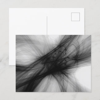 Abstract Black Smoke - B&W Postcard