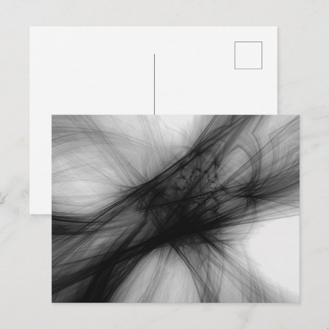 Abstract Black Smoke - B&W Postcard (Front/Back)
