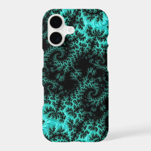 Abstract Black Teal Symmetrical Fractal