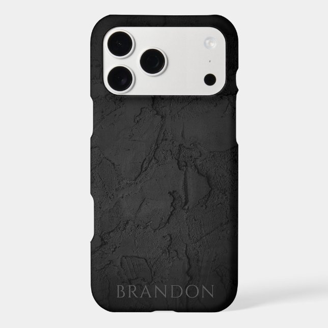Abstract Black Texture Personalised Name (Back)