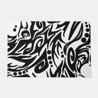 Abstract Black Tribal Doormat