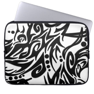 Abstract Black Tribal Laptop Sleeve