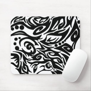 Abstract Black Tribal Mouse Mat