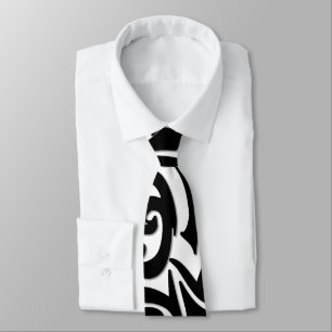Abstract Black Tribal Wolf Tie