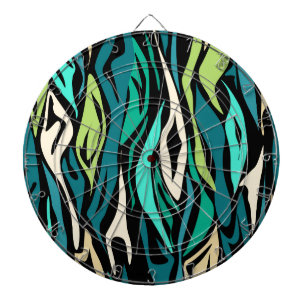 Abstract black turquoise dartboard