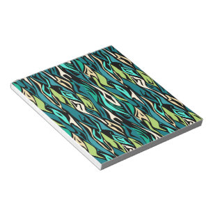 Abstract black turquoise notepad