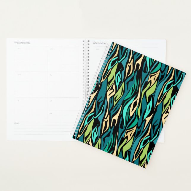 Abstract black turquoise planner (Display)