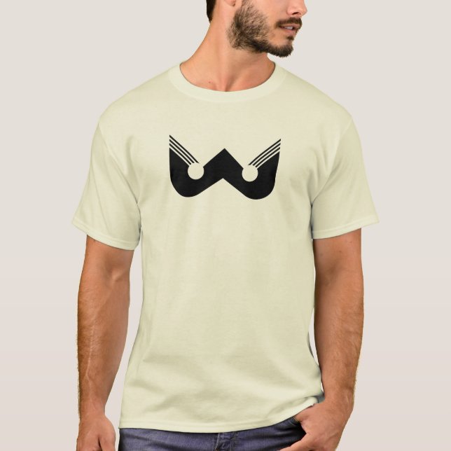 Abstract Black W Geometric Letter W T-Shirt (Front)