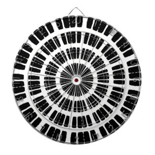 Abstract Black & White Challenging Optical Design Dartboard