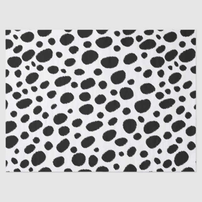 Abstract Black & White Cheetah Spots Pattern Tissue Paper (Front)