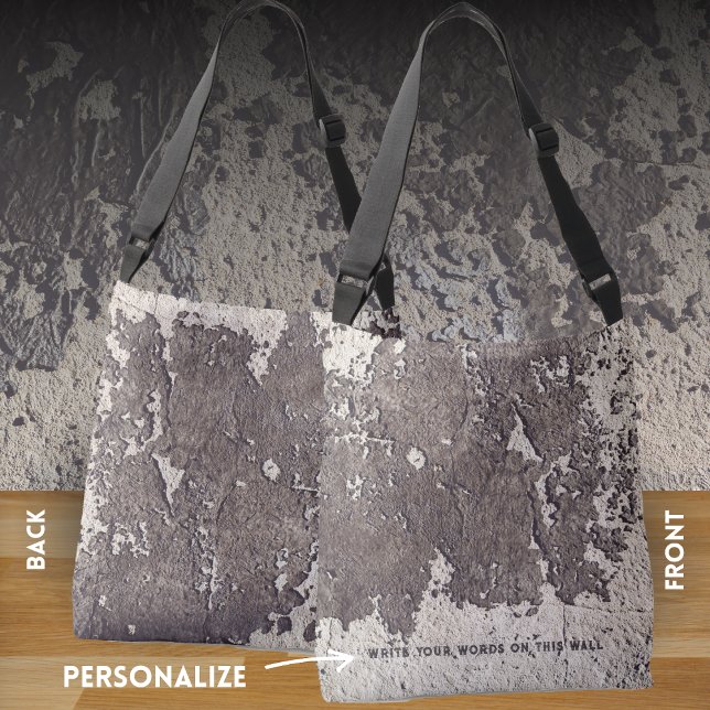 Abstract black & white (cracked wall) crossbody bag (Creator Uploaded)