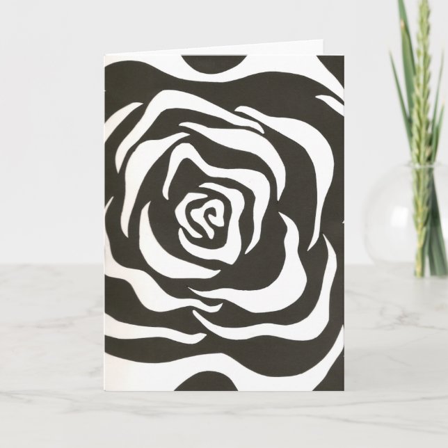 Abstract black white flower card (Front)