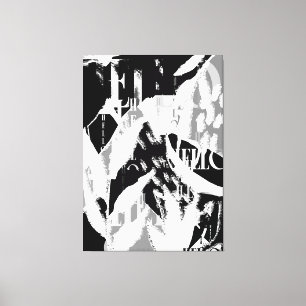 Abstract Black White Grey Canvas Print