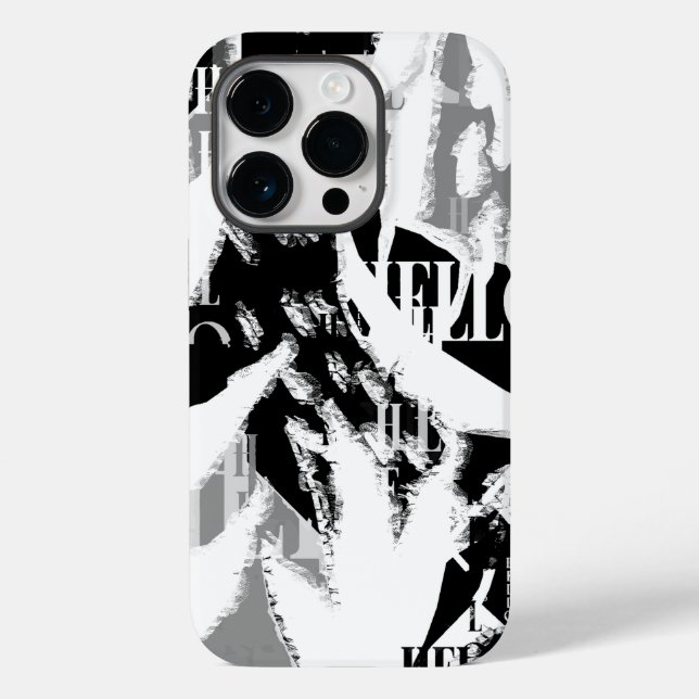 Abstract Black White Grey Case-Mate iPhone Case (Back)