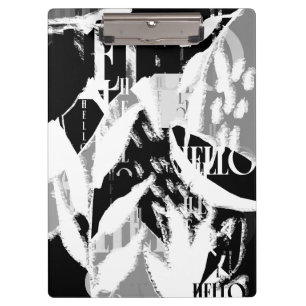 Abstract Black White Grey Clipboard