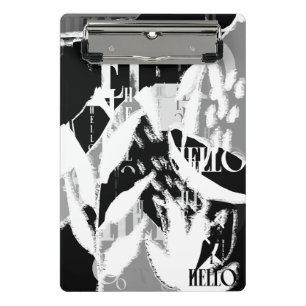 Abstract Black White Grey Mini Clipboard