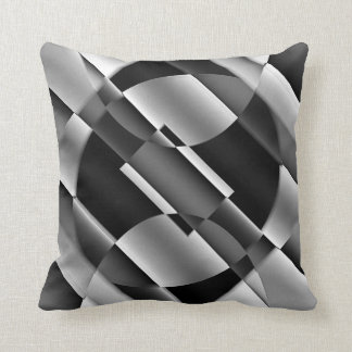 Abstract Black, White & Grey Shapes Cushion