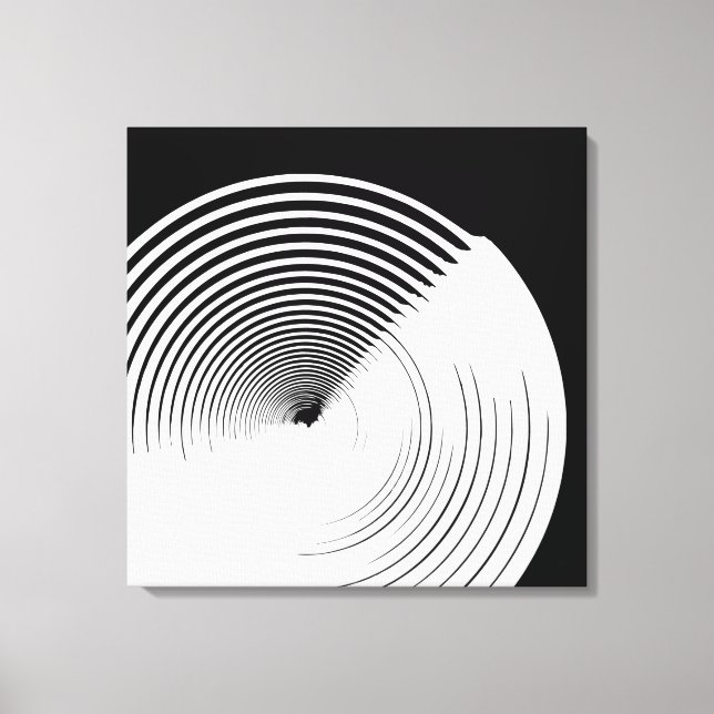 Abstract Black & White Ink Art Canvas Wall Decor (Front)