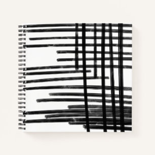 Abstract Black & White Lines Art - Scratches 2 Notebook