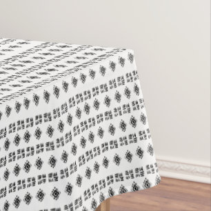 Abstract Black White Marks Tablecloth