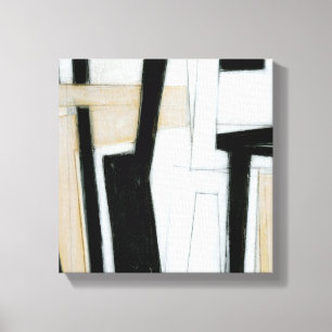 Abstract Black & White Painting Canvas Print
