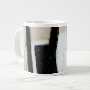 Abstract Black & White Painting Large Coffee Mug