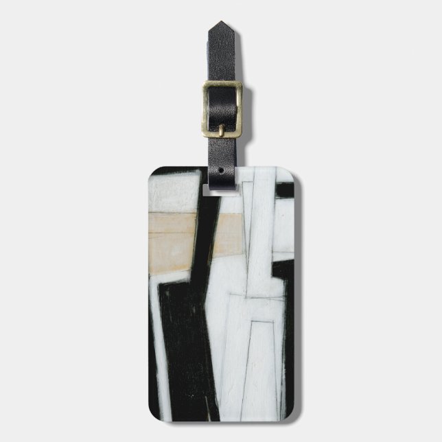 Abstract Black & White Painting Luggage Tag (Front Vertical)