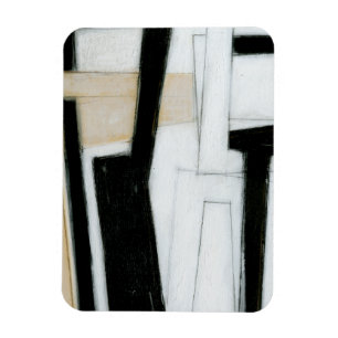 Abstract Black & White Painting Magnet