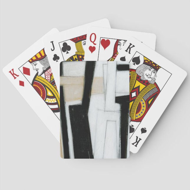 Abstract Black & White Painting Playing Cards (Back)