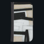 Abstract Black & White Painting Samsung S4 Wallet Case<br><div class="desc">Norman Wyatt created this subtle black and white abstract painting. The white of the piece makes the black stand out more than normal,  and the thick lines give the work a hectic feeling. Purchase one now!</div>