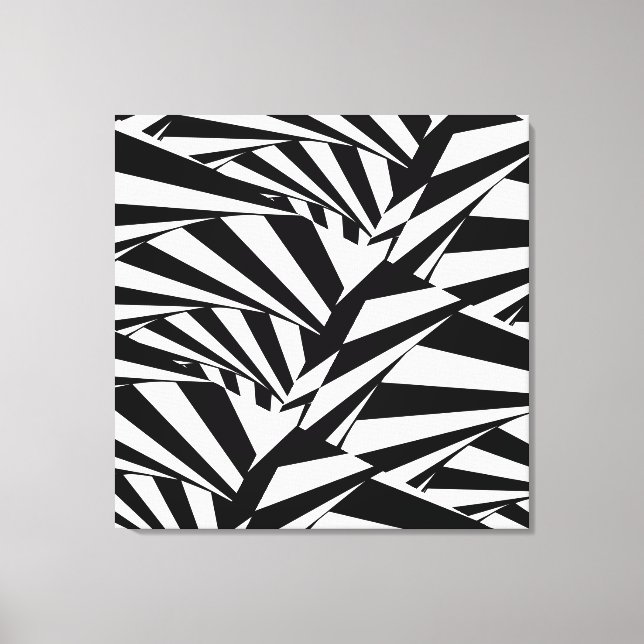 Abstract Black & White Swirl Art Canvas Print (Front)