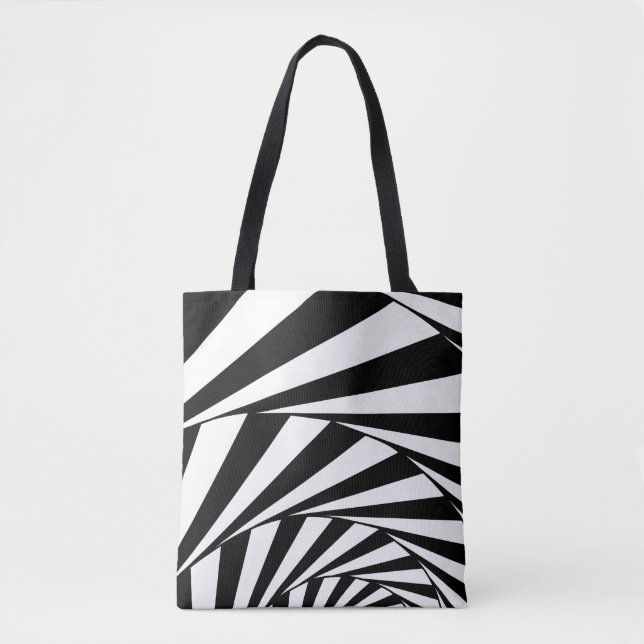 Abstract Black & White Swirl Spiral Stairway Art T Tote Bag (Front)