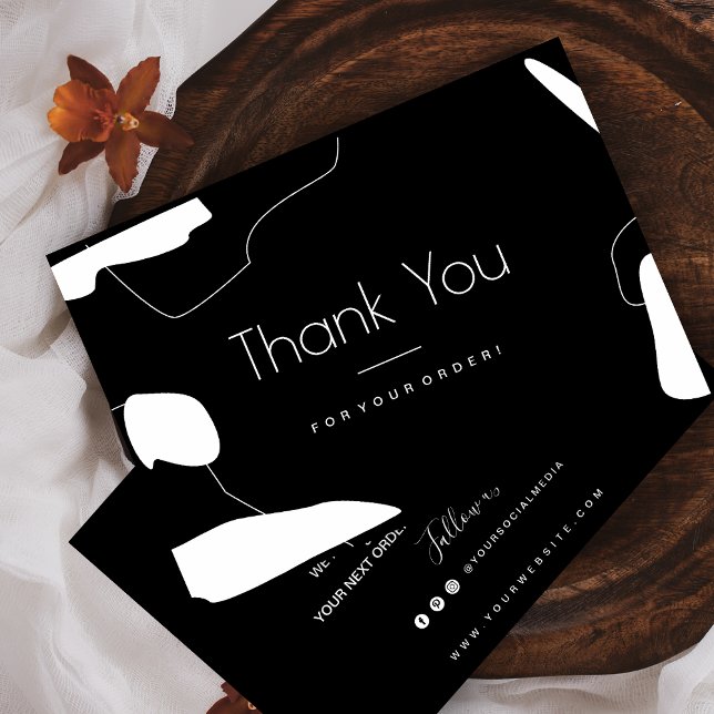 Abstract Black & White Thank You Business Card (Creator Uploaded)