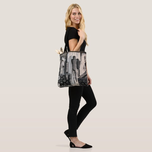 Abstract Black & White Tote Bag (On Model)