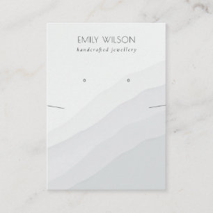 Abstract Black White Wave Necklace Earring Display Business Card