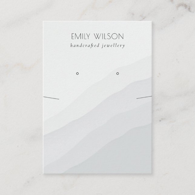 Abstract Black White Wave Necklace Earring Display Business Card (Front)