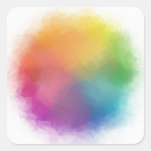 Abstract Blank Template Colourful Blue Purple Gree Square Sticker (Front)